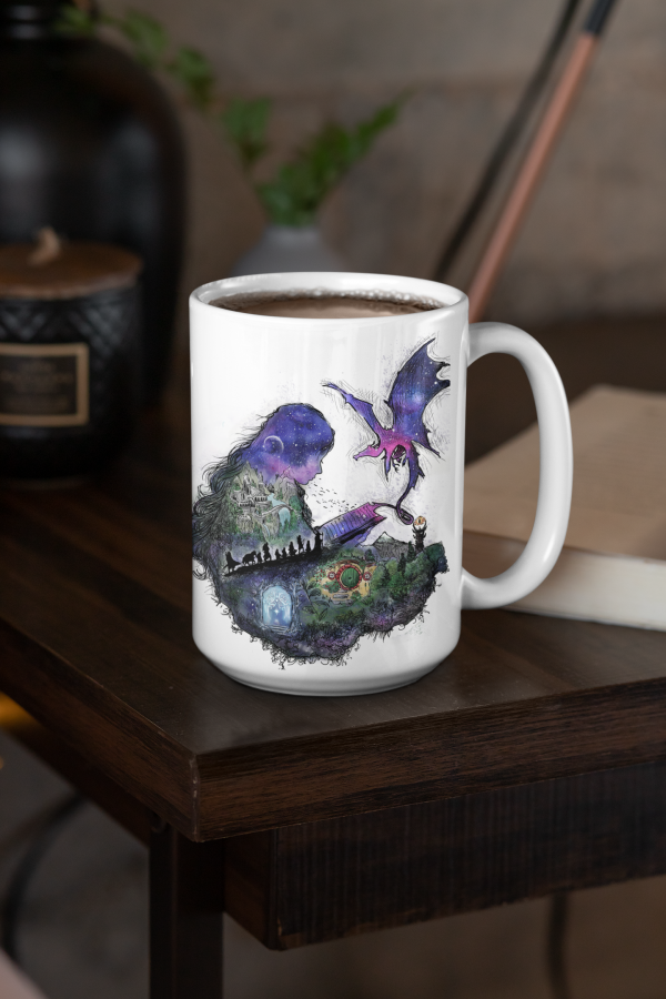 Taza "Leyendo a Tolkien"