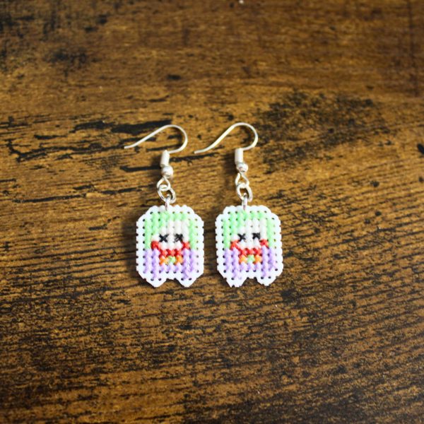 Mini pendientes punto de cruz joker - Pulpofante
