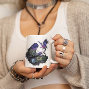 Taza con ilustración "Leyendo a Tolkien"