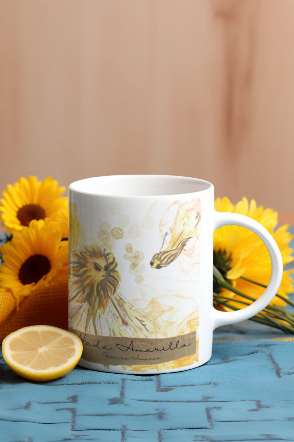 Taza con ilustración del Libro Azul de los Secretos