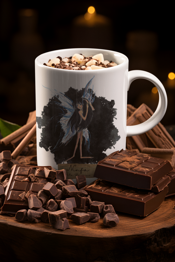 Taza con ilustración del Libro Azul de los Secretos